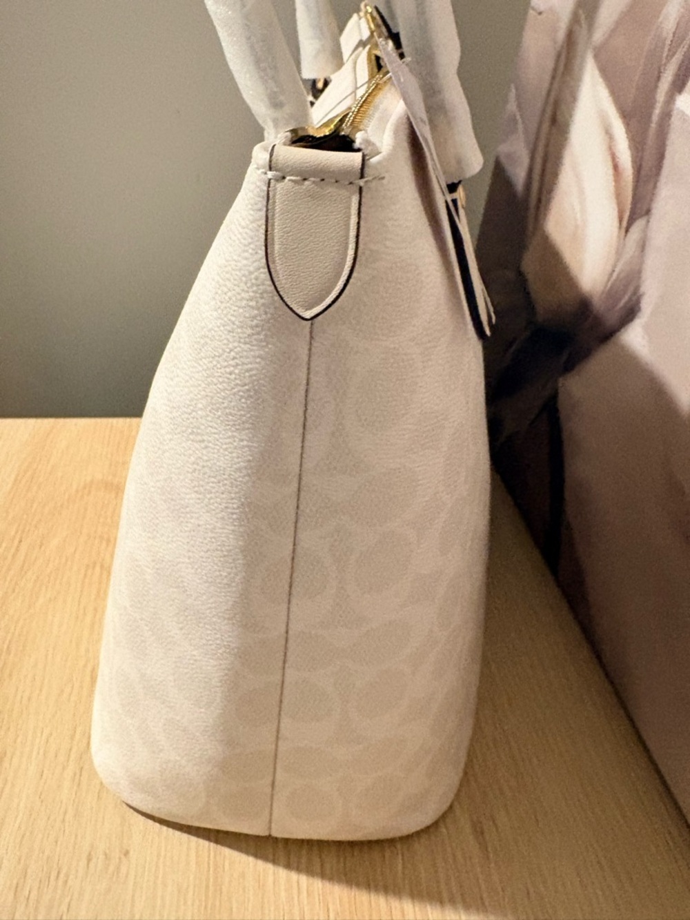 BNWT Authentic Coach Chalk Signature Bundle_Gallery Tote/Notebook/Lippie Case! - Picture 5 of 10